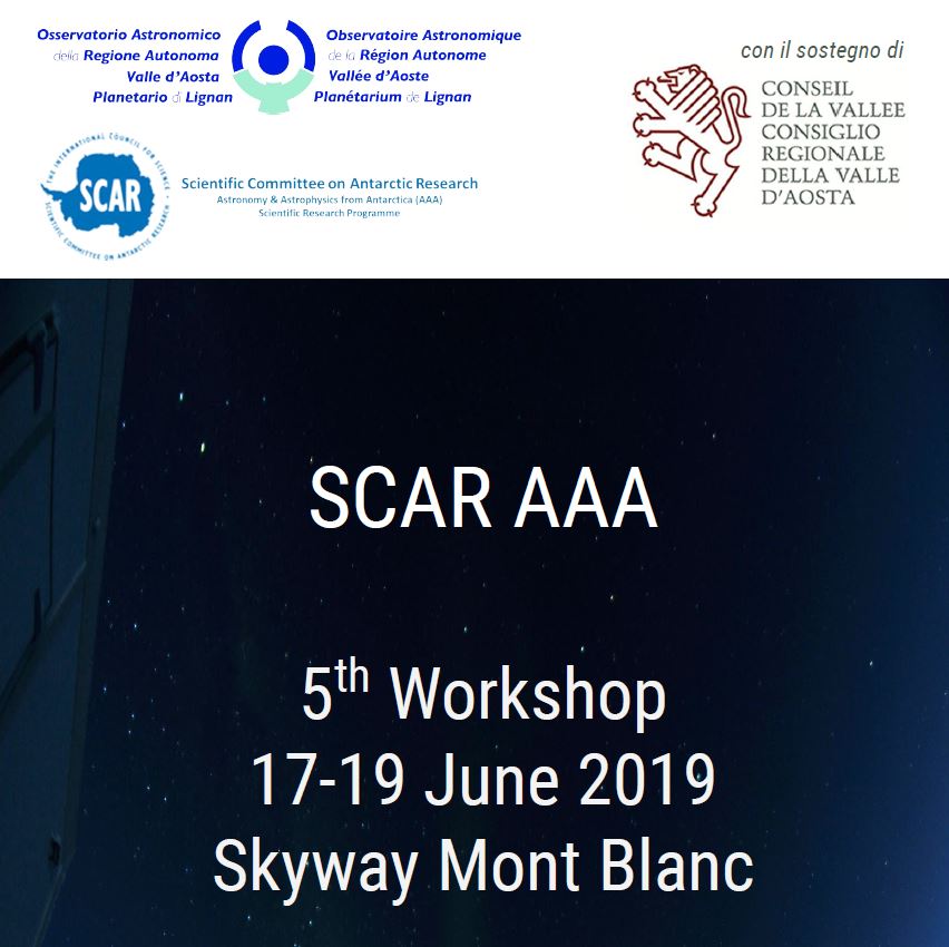quinto Workshop di SCAR AAA (Scientific Committee on Antarctic Research, sezione Astronomy and Astrophysics from Antarctica)