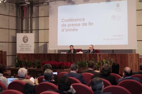 I Presidenti del Consiglio, Andrea Rosset, e della Regione, Laurent Viérin