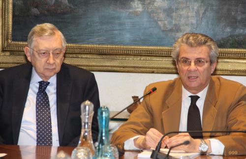 Giuseppe Cilea, direttore generale della Finaosta, e Massimo Lévêque, Presidente di Finaosta
