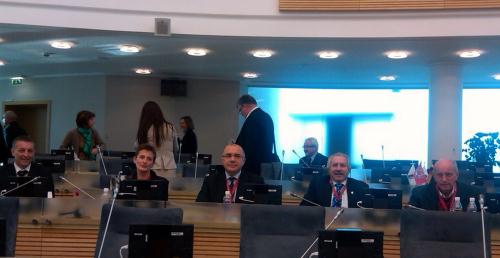 La delegazione del Consiglio. Da sinistra: Raimondo Donzel, Patrizia Morelli, Diego Empereur, Dario Comé e il Presidente Alberto Cerise