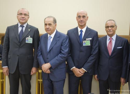 Il Presidente Pisanu con i Consiglieri regionali Empereur, Lattanzi e Salzone
