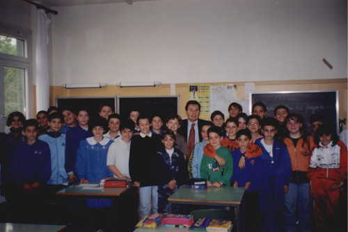Le Président avec les étudiants de l'école primaire du Quartier Cogne d'Aoste