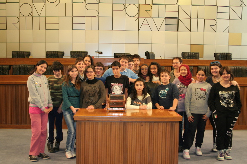 27 marzo 2012 - I ragazzi della seconda A della scuola media dell'Istituzione scolastica Aosta 4