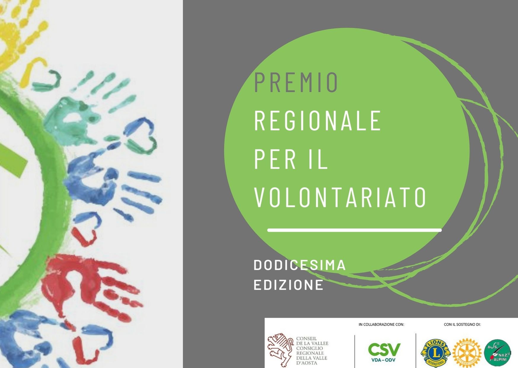 Dodicesima edizione del Premio regionale per il volontariato