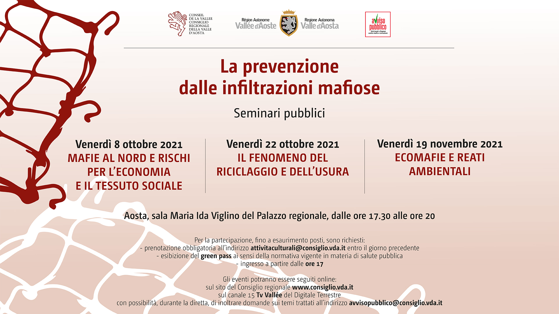Seminari pubblici e formativi sulla prevenzione dalle infiltrazioni mafiose 