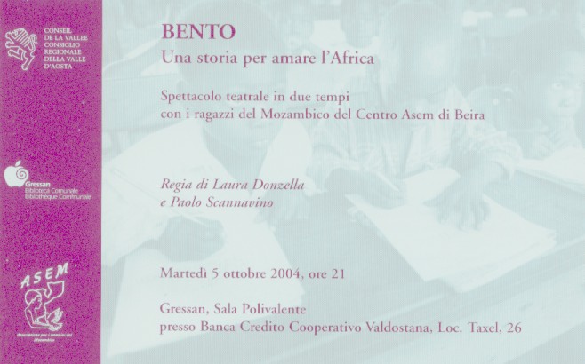 Spettacolo teatrale BENTO, una storia per amare lAfrica