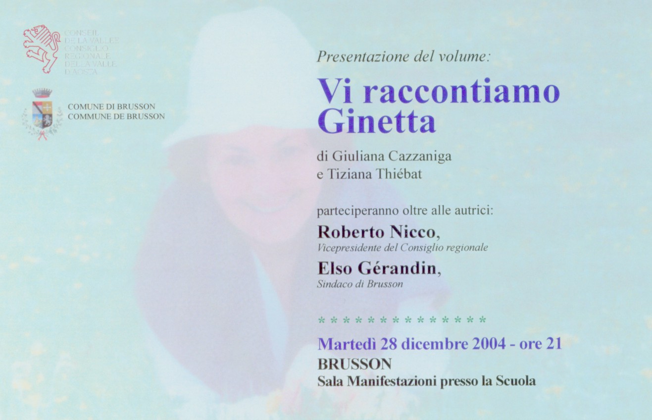Presentazione del volume: "Vi raccontiamo Ginetta"