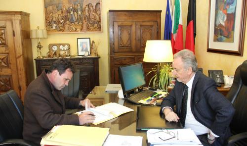 Il Sindaco Remo Domaine e il Presidente Andrea Rosset