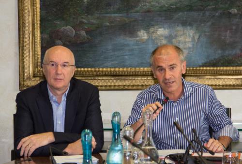 Il Presidente Pierluigi Marquis e l'Assessore Albert Chatrian