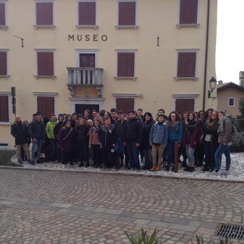 La delegazione davanti all'ingresso del Museo della Grande Guerra di Gorizia