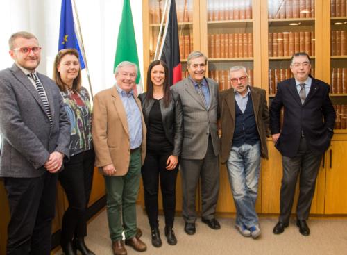 Il Comitato con i Presidenti della Regione e del Consiglio Valle.