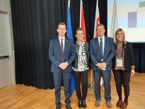 La delegazione del Consiglio regionale rappresentata dal Vicepresidente del Consiglio regionale Joël Farcoz e dai Consiglieri Patrizia Morelli, Manuela Nasso e Alessandro Nogara.