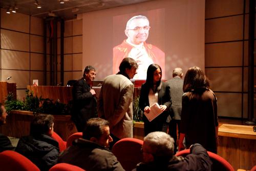 I relatori qualche minuto prima dell'inizio della conferenza