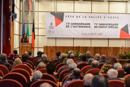 Intervento del Presidente del Consiglio Valle, Emily Rini
