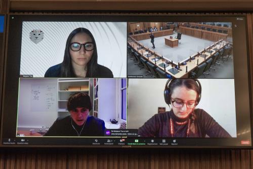I partecipanti collegati in videoconferenza