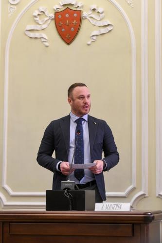Le Chef du groupe Lega Vallée d'Aoste, Andrea Manfrin