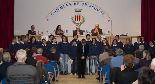 Il coro Saint-Roch di Fénis al termine dell'esibizione