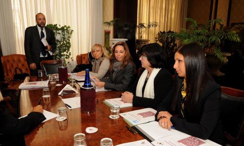 Un momento della riunione preliminare all'apertura dei lavori