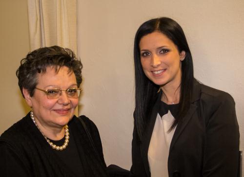 La moglie del Maestro Arnod, Anna Bajno, insieme al Presidente del Consiglio