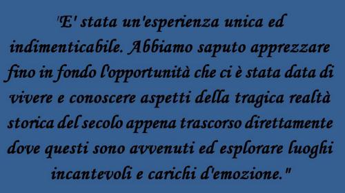 Il pensiero di uno dei ragazzi che hanno partecipato alla visita di studio scritto durante il viaggio di ritorno