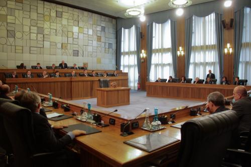 L'aula consiliare durante l'incontro