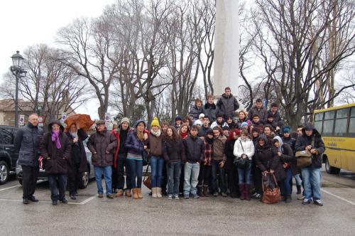 Foto di gruppo all'arrivo 