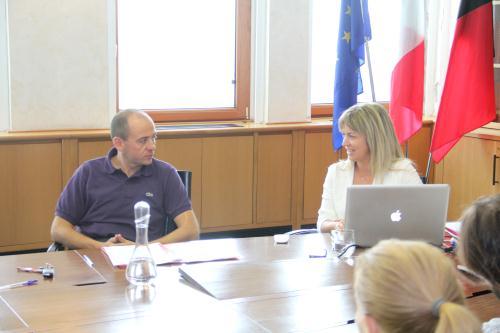 Il Consigliere Segretario David Follien e Luisa Vuillermoz, direttore artistico del Festival