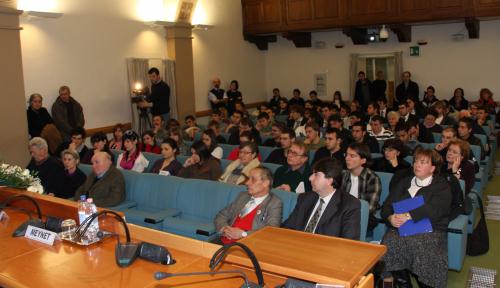 La sala conferenze della biblioteca regionale di Aosta