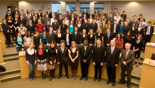 I ragazzi che hanno partecipato al Parlement francophone des jeunes (PFJ), svoltosi a margine della sessione ufficiale