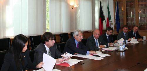 Un momento della conferenza stampa