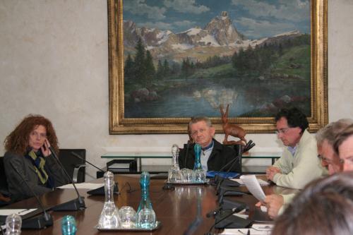 Osvaldo Ruffier, ex sindaco di Cogne (al centro)