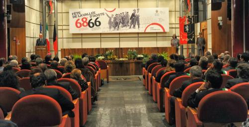 Il salone delle manifestazioni di Palazzo regionale durante la cerimonia