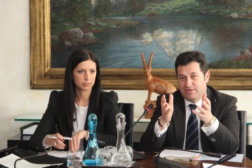 Emily Rini e Franco Iacop, rispettivamente Presidente del Consiglio regionale della Valle d'Aosta e del Friuli Venezia Giulia