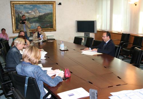 Flavio Curto con i giornalisti