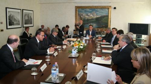 La riunione insieme ad alcuni Consiglieri e al senatore valdostano Carlo Perrin