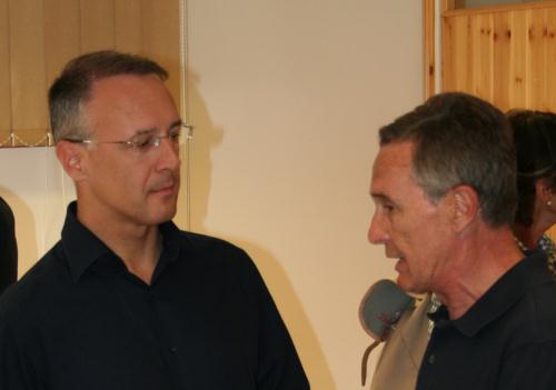 Il Vicepresidente del Consiglio Enrico Tibaldi (a sinistra) al termine dell'evento 