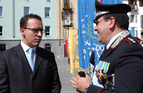 Il Presidente Perron insieme al Tenente Colonnello Guido Di Vita
