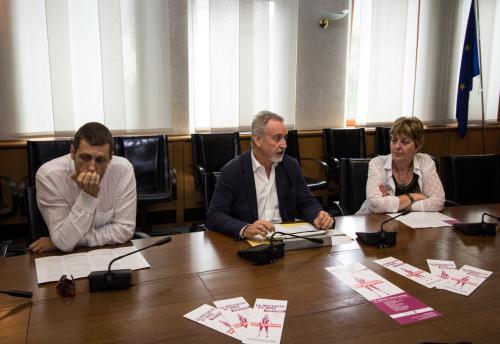 Da sinistra: Enrico Montrosset, direttore artistico del festival, Andrea Rosset, Vicepresidente del Consiglio, e Ivana Gaillard, Assessore al turismo del Comune di Ayas