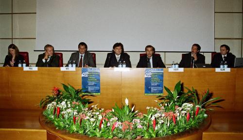 I relatori. Da sinistra: Stefania Lovo, Federico Perali, Sergio Noto, Aurelio Marguerettaz, Federico Visconti, Luciano Vallone e Mirko Meneghelli