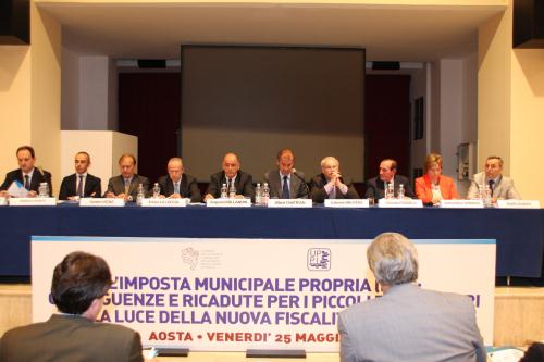 I relatori del convegno allHostellerie du Cheval Blanc ad Aosta