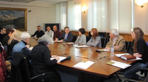Un momento dell'incontro con la stampa 