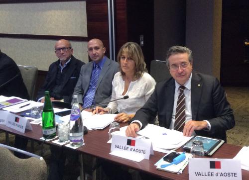 Da sinistra: i Consiglieri Leonardo la Torre, Stefano Borrello, Chantal Certan et Marco Viérin