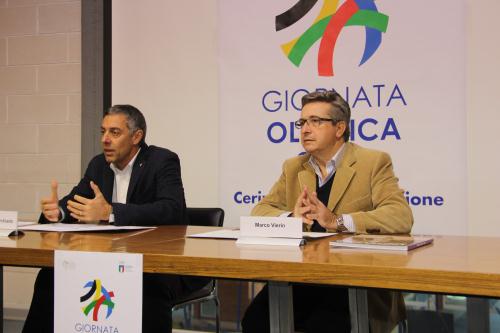 La conferenza di presentazione alla stampa che si è svolta al Palaindoor di Aosta il 17 novembre 2015
