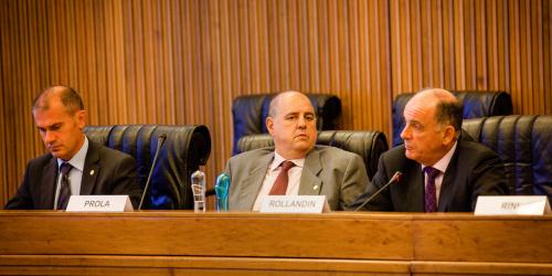 Il Vice Presidente Albert Chatrian, il Consigliere Piero Prola e il Presidente della Regione Augusto Rollandin