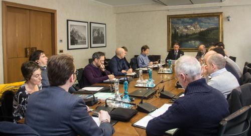 La sala durante i lavori 