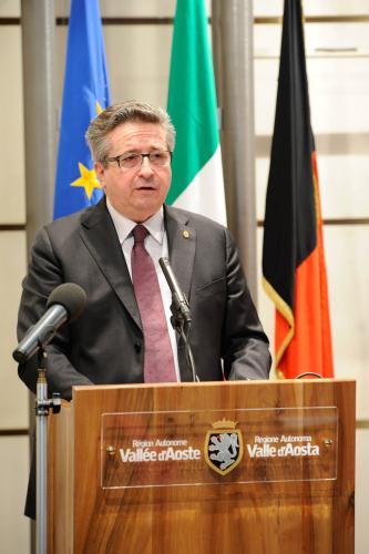 L'intervento del Presidente del Consiglio Valle, Marco Viérin