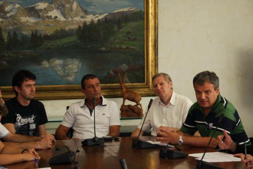 Parte della delegazione di lavoratori della Olivetti I-Jet