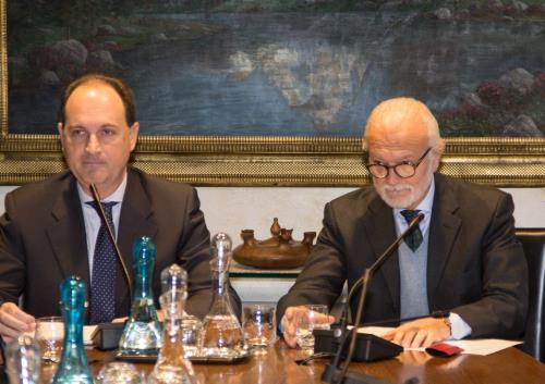 Il Presidente del CdA della società Aosta Factor Jean-Claude Mochet e il Direttore Generale Marziano Bosio