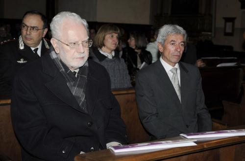 Il Presidente del Consiglio di Aosta, Ettore Viérin, tra il pubblico (primo da destra)