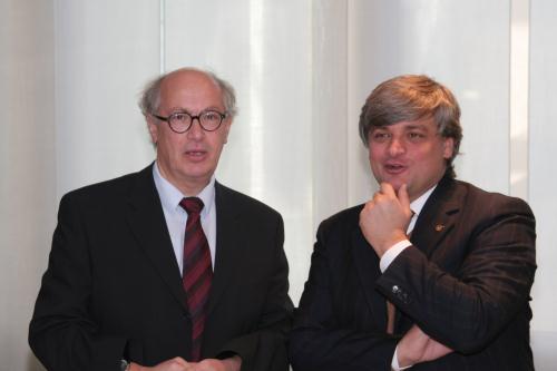 Il Presidente Thomas Burgener con il Presidente della Regione, Luciano Caveri